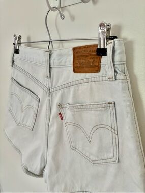 Levi's High Waisted Medium Weight Light Wash Denim Shorts